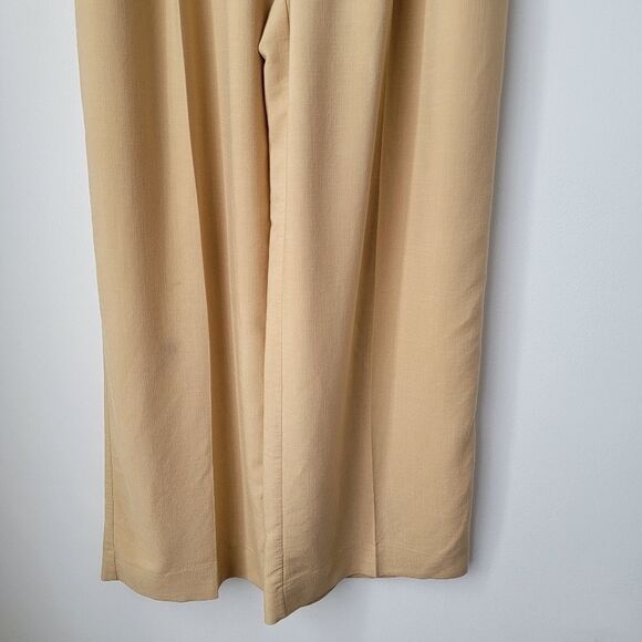ZARA Masculine Wid Leg Trousers Slacks Sand Tan Size Small - Picture 8 of 13